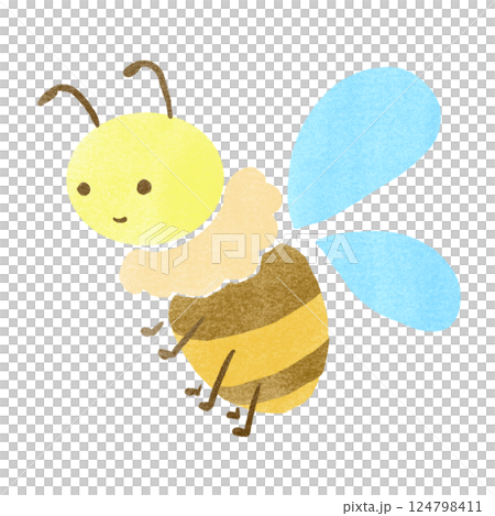 蜜蜂的郵票風格插圖 124798411