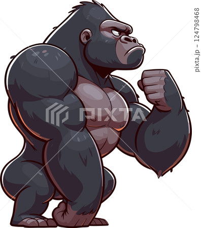 ゴリラの全身のイラスト 124798468