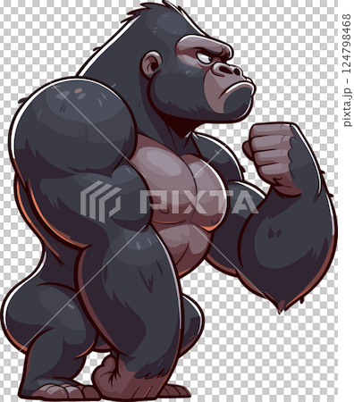 ゴリラの全身のイラスト 124798468
