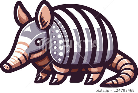 かわいいアルマジロのイラスト かわいいアルマジロのイラスト 124798469