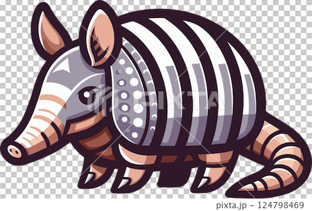 かわいいアルマジロのイラスト かわいいアルマジロのイラスト 124798469