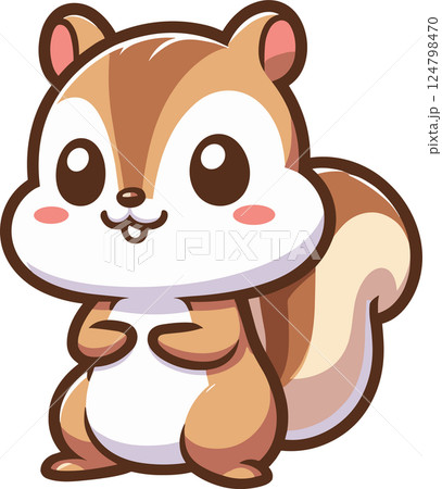 かわいいリスのイラスト 124798470