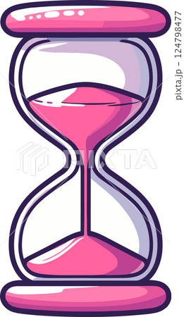ピンクの砂時計のイラスト 124798477
