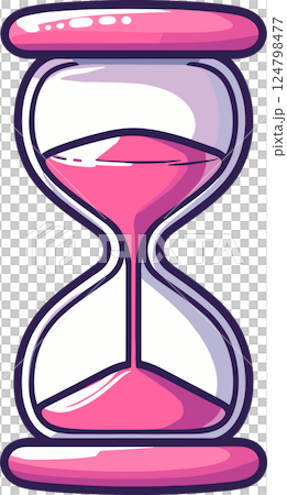 ピンクの砂時計のイラスト 124798477