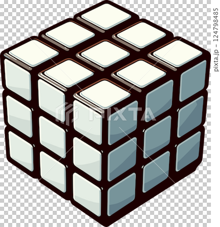 White Rubik's Cube illustration 124798485