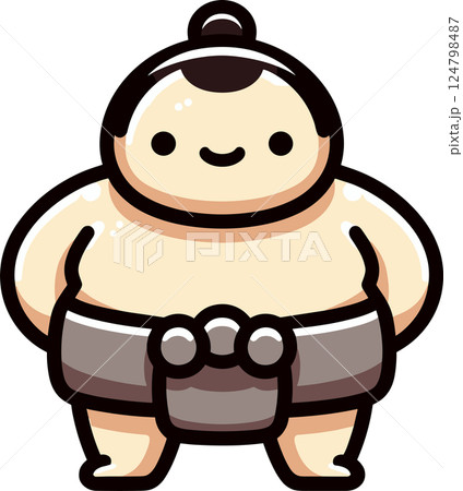 シンプルな力士のイラスト 124798487