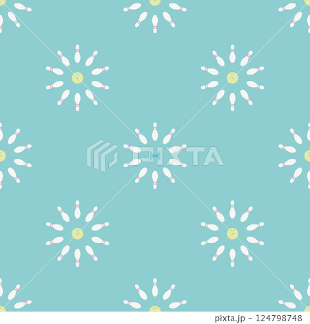 ボウリング・リングパターン（水色） 124798748