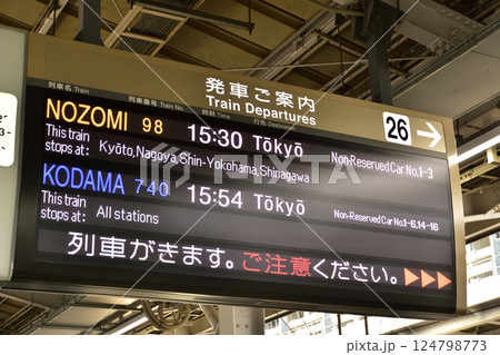 駅のホームにある電光掲示板 駅のホームにある電光掲示板 124798773