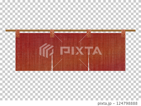 Vermilion linen curtain Vermilion linen curtain 124798888