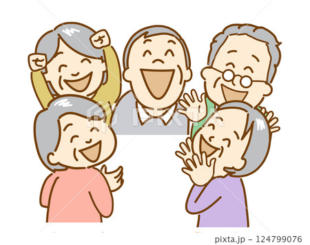 笑顔の高齢者、コミュニケーションをとる 124799076