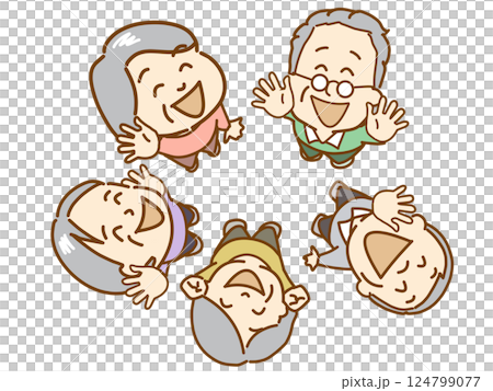 Smiling elderly people communicating 124799077