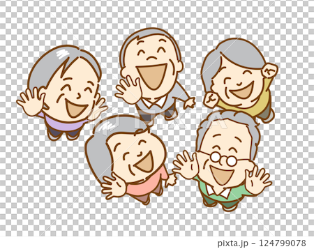 Smiling elderly people communicating 124799078