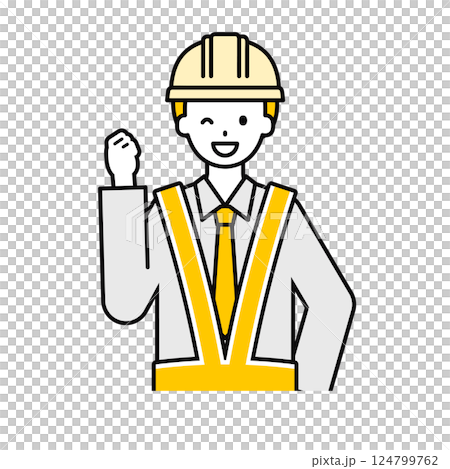 Upper body pose_Simple traffic controller male 05 124799762