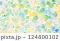 やさしい春色の水彩背景 – 淡くカラフルな水玉模様 124800102