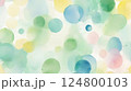 やさしい春色の水彩背景 – 淡くカラフルな水玉模様 124800103