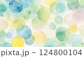 やさしい春色の水彩背景 – 淡くカラフルな水玉模様 124800104