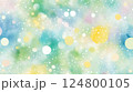 やさしい春色の水彩背景 – 淡くカラフルな水玉模様 124800105