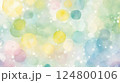 やさしい春色の水彩背景 – 淡くカラフルな水玉模様 124800106
