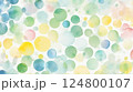 やさしい春色の水彩背景 – 淡くカラフルな水玉模様 124800107