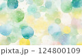やさしい春色の水彩背景 – 淡くカラフルな水玉模様 124800109