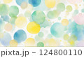 やさしい春色の水彩背景 – 淡くカラフルな水玉模様 124800110