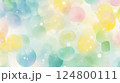 やさしい春色の水彩背景 – 淡くカラフルな水玉模様 124800111