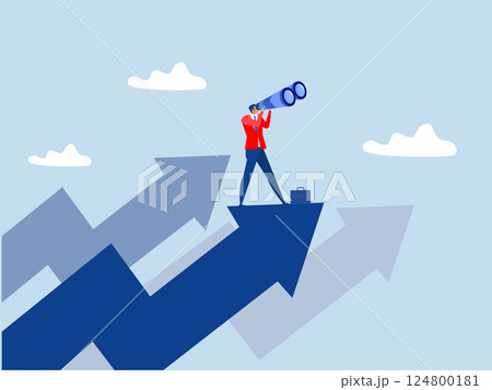 Search more opportunities,businessman climb up rising arrow with big telescope spyglass future growth or vision, profit and earning forecast concept Search more opportunities,businessman climb up rising arrow with big telescope spyglass future growth or vision, profit and earning forecast concept 124800181
