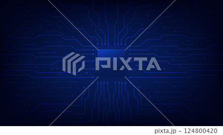 computer chip on circuit board background. futuristic design element 124800420