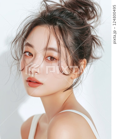 美しい肌の美人女性「AI生成画像」 美しい肌の美人女性「AI生成画像」 124800495