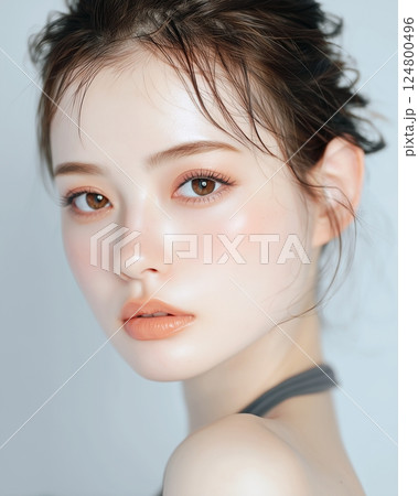 美しい肌の美人女性「AI生成画像」 美しい肌の美人女性「AI生成画像」 124800496