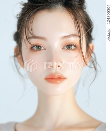 美しい肌の美人女性「AI生成画像」 美しい肌の美人女性「AI生成画像」 124800504