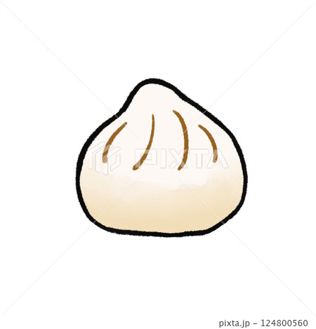 シンプルな肉まんのイラスト 124800560