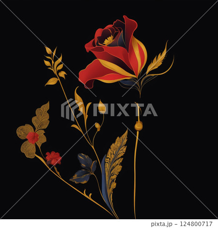 異世界に咲く妖艶な花　AI生成素材 124800717