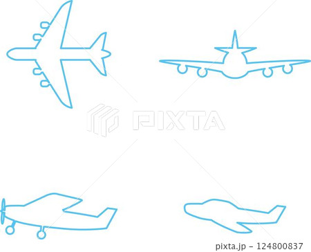 アイコン ピクトグラム 飛行機 のりもの 飾り あしらい シルエット イラスト素材セット アイコン ピクトグラム 飛行機 のりもの 飾り あしらい シルエット イラスト素材セット 124800837