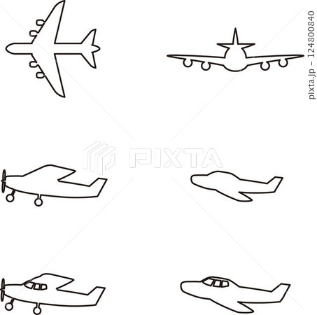 アイコン ピクトグラム 飛行機 のりもの 飾り あしらい シルエット イラスト素材セット アイコン ピクトグラム 飛行機 のりもの 飾り あしらい シルエット イラスト素材セット 124800840