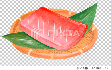 中肥鮪魚水彩畫 124801235