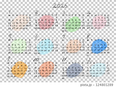 Simple calendar illustration set Simple calendar illustration set 124801289