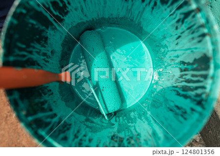 Abstract Aqua color in watercolor background tank,Summer background 124801356