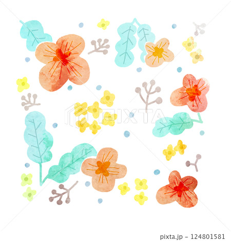 水彩　壁紙　北欧風　ベクター 124801581