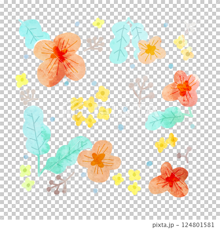 水彩　壁紙　北欧風　ベクター 124801581