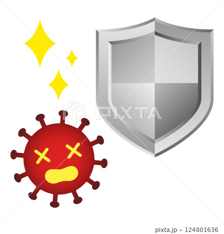 ウイルスと盾 124801636