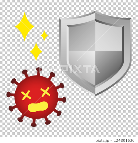 ウイルスと盾 124801636