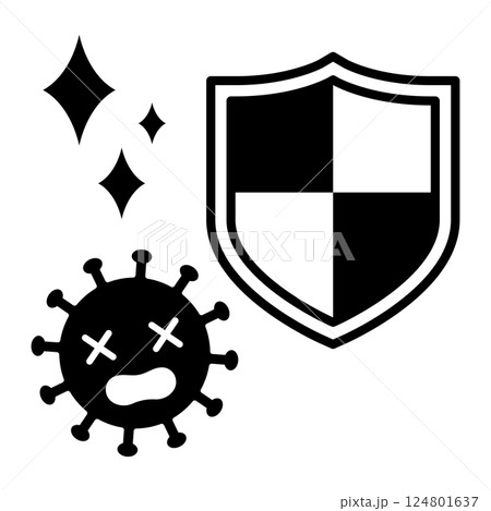 ウイルスと盾 124801637