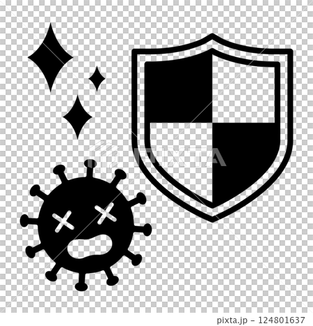 ウイルスと盾 124801637