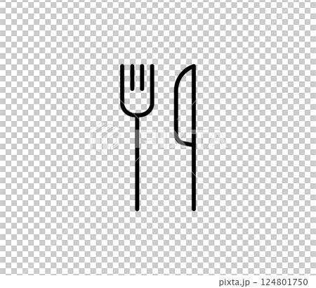 ナイフとフォークのアイコンイラスト　ベクター 124801750