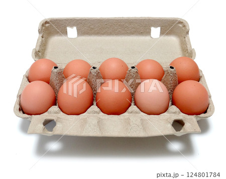 紙パック入りの色付き卵 紙パック入りの色付き卵 124801784