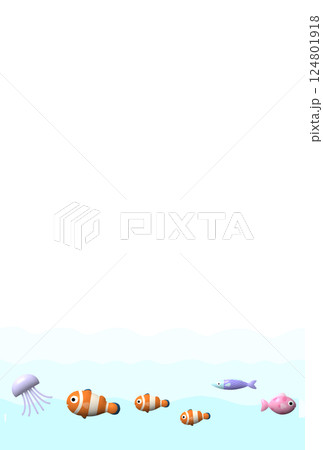 海の生き物の背景　M-1 124801918