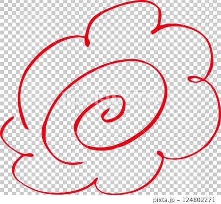 Flower circle stamp hand-drawn 124802271