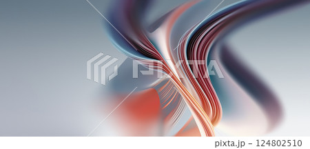 This artwork features a captivating interplay of grey and orange hues with fluid lines that create an engaging abstract composition. The design radiates a sense of movement. 124802510