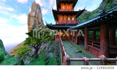 岩山の寺院 124802608